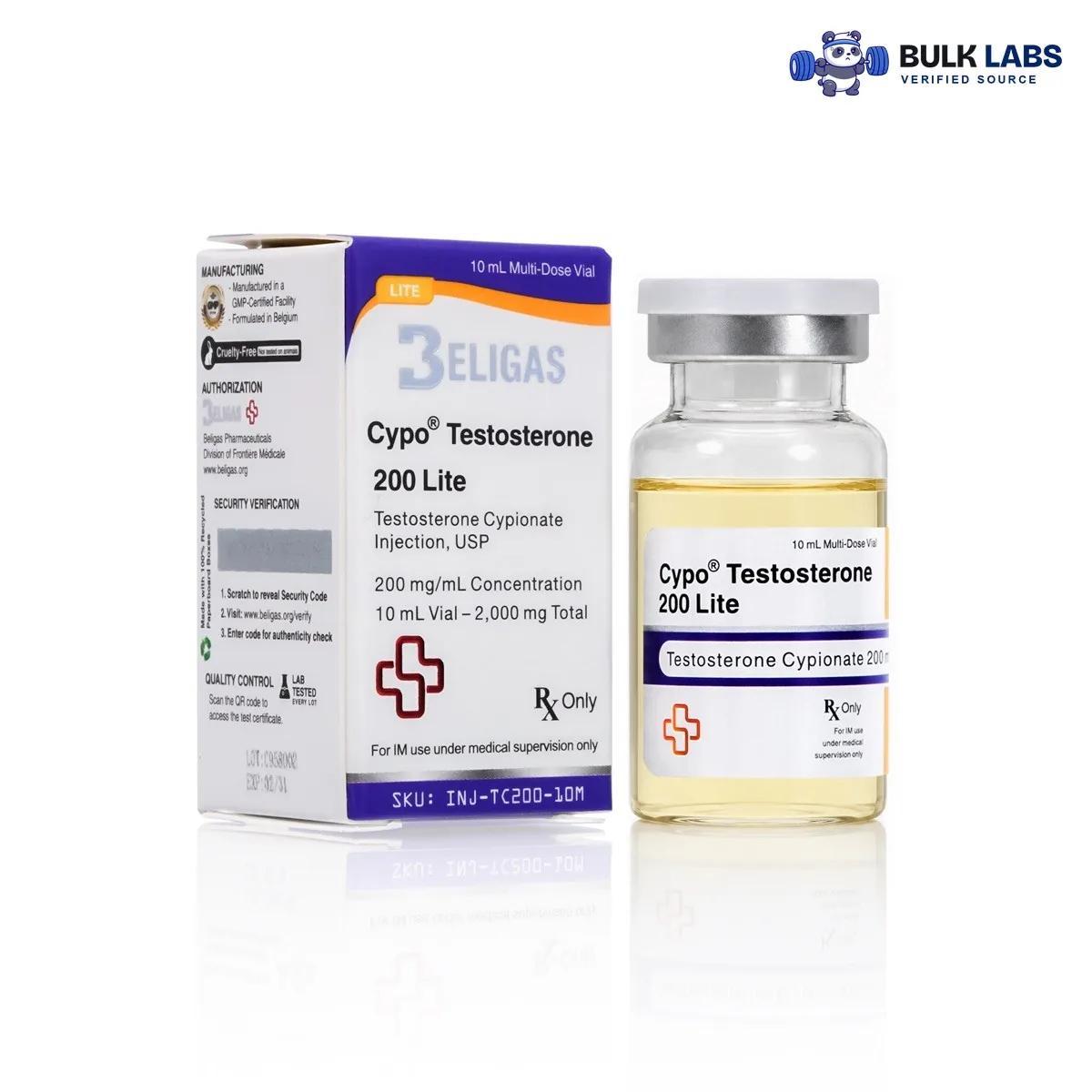 Beligas Cypo Testosterone 200 Lite (Test Cyp) 10 ml vial 200 mg/ml