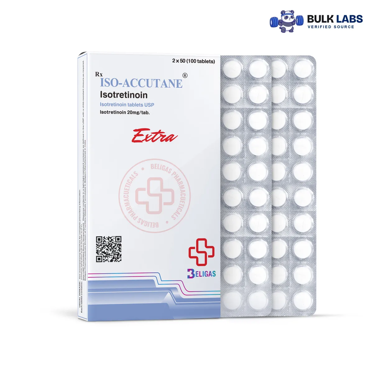 Beligas Iso Accutane 100 tabs (Isotretinoin) 100 tablets 20 mg