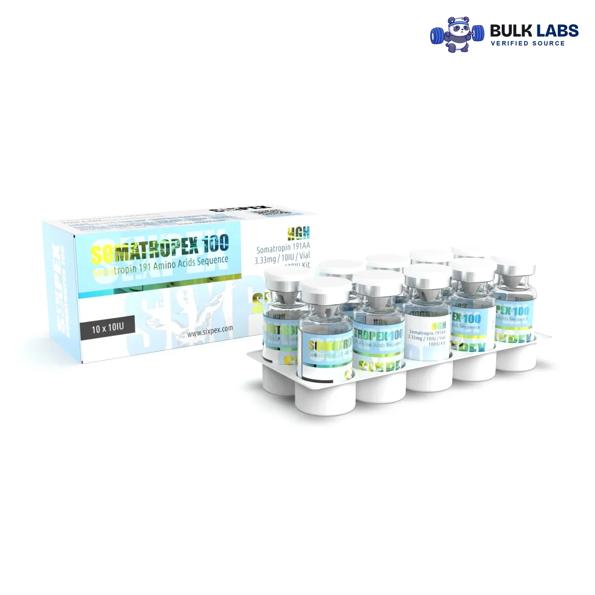 Sixpex Somatropex 100 (Somatropin) 100 IU kit (10 × 10 IU)